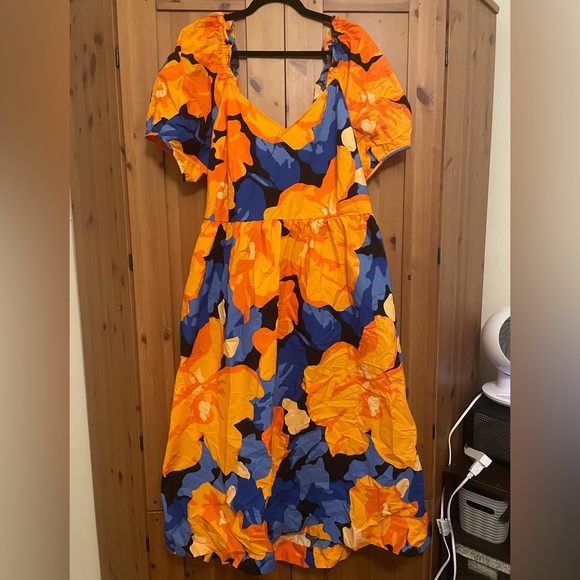 Tabitha Brown for Target 2022 limited release, puff sleeve, tie-back floral midi - Picture 1 of 4